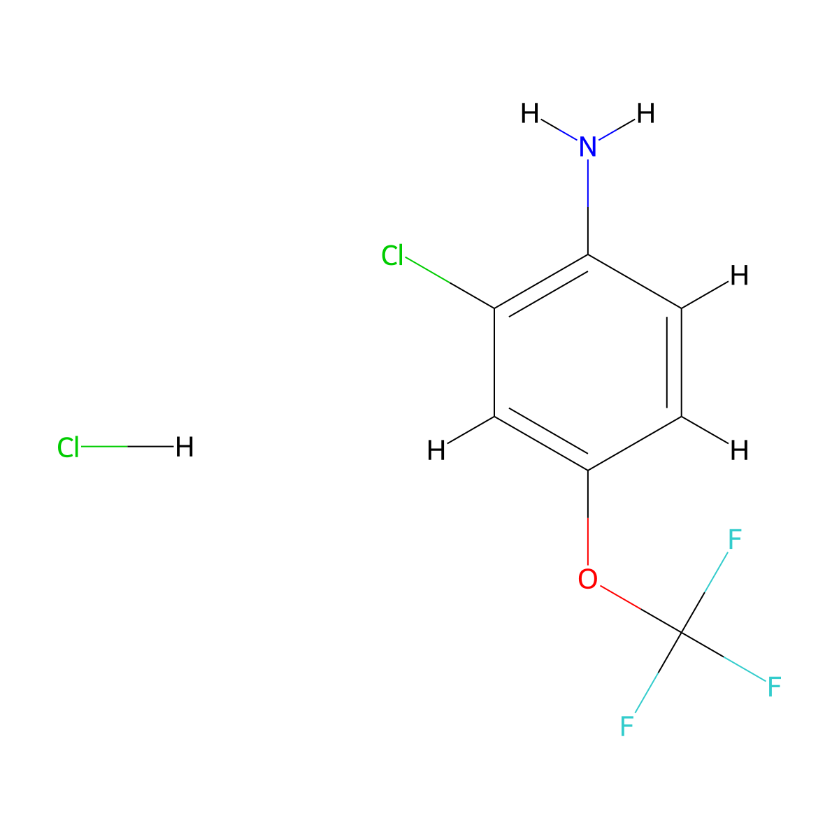 2-Chloro-4-(trifluoromethoxy)aniline hydrochloride molecular structure, CAS 1187386-31-7