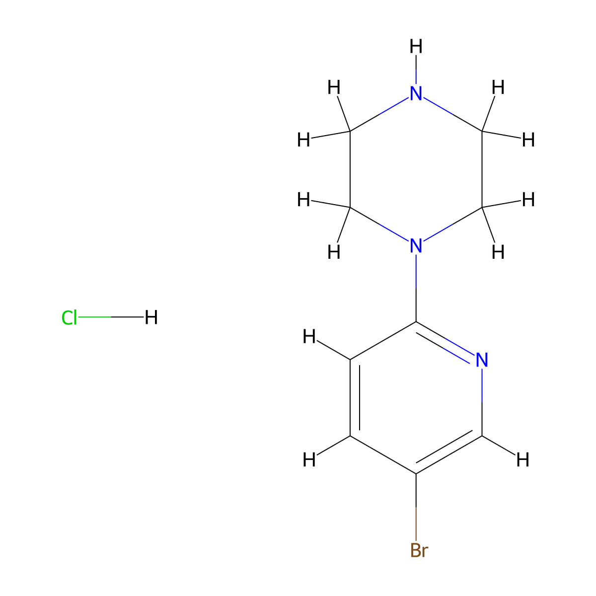 1-(5-Bromopyridin-2-yl)piperazine hydrochloride molecular structure, CAS 1187386-40-8