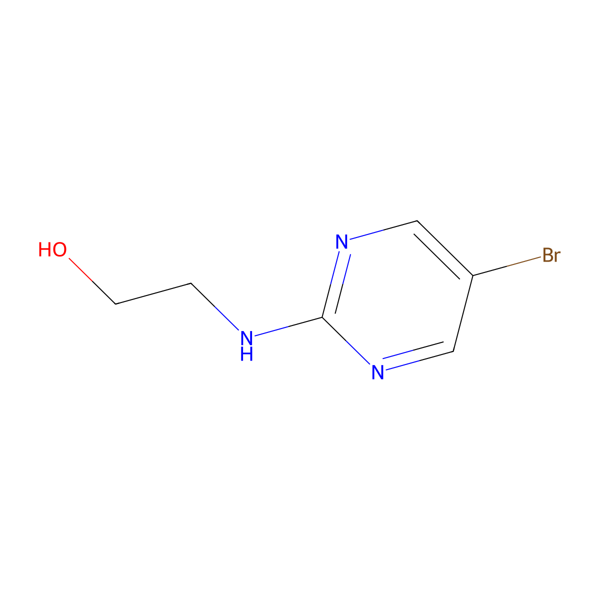 2-((5-Bromopyrimidin-2-yl)amino)ethanol molecular structure, CAS 1187386-42-0