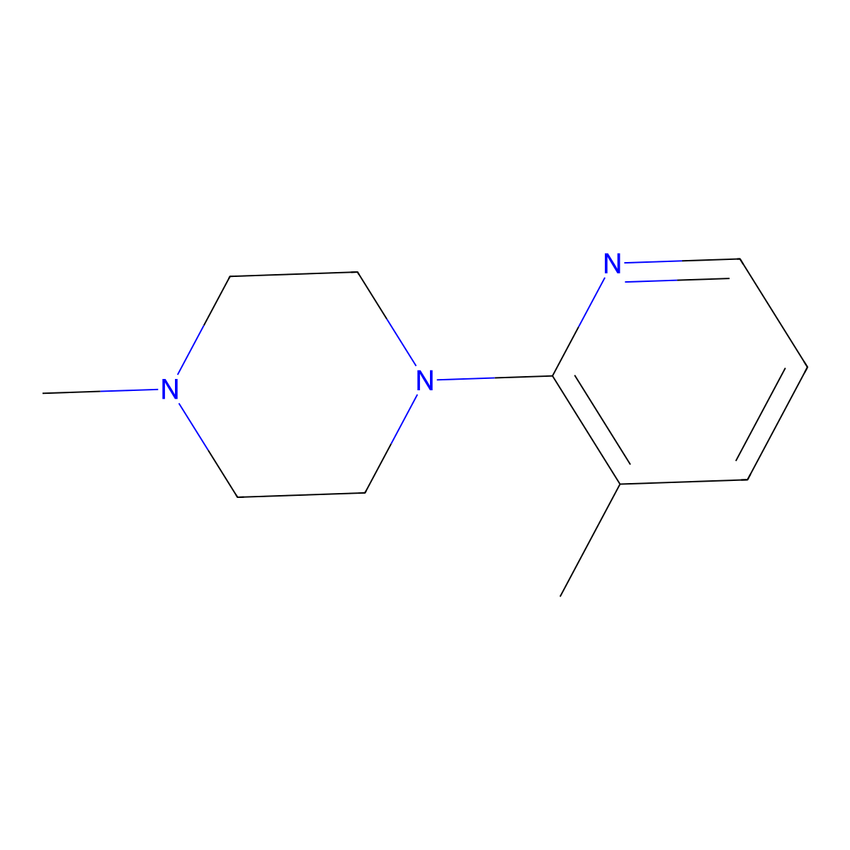 1-Methyl-4-(3-methylpyridin-2-YL)piperazine molecular structure, CAS 1187386-43-1