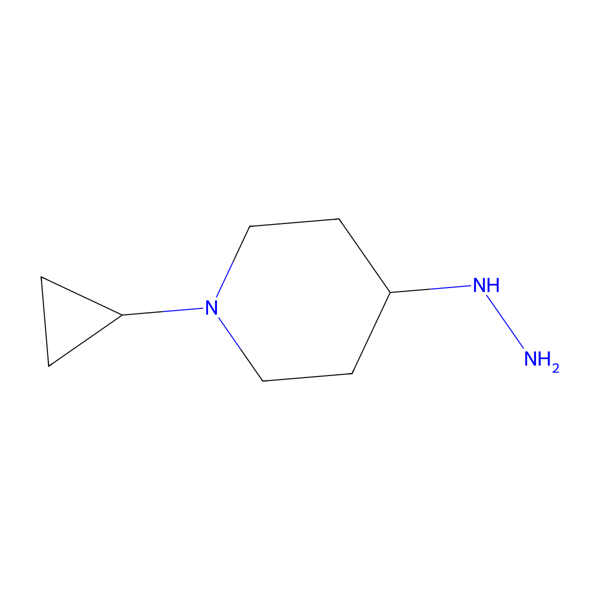 1-Cyclopropyl-4-hydrazinylpiperidine molecular structure, CAS 1187395-59-0
