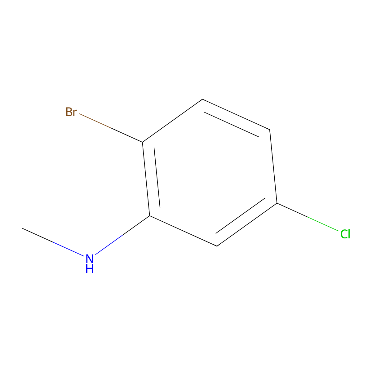 2-bromo-5-chloro-N-methylaniline molecular structure, CAS 1187395-72-7