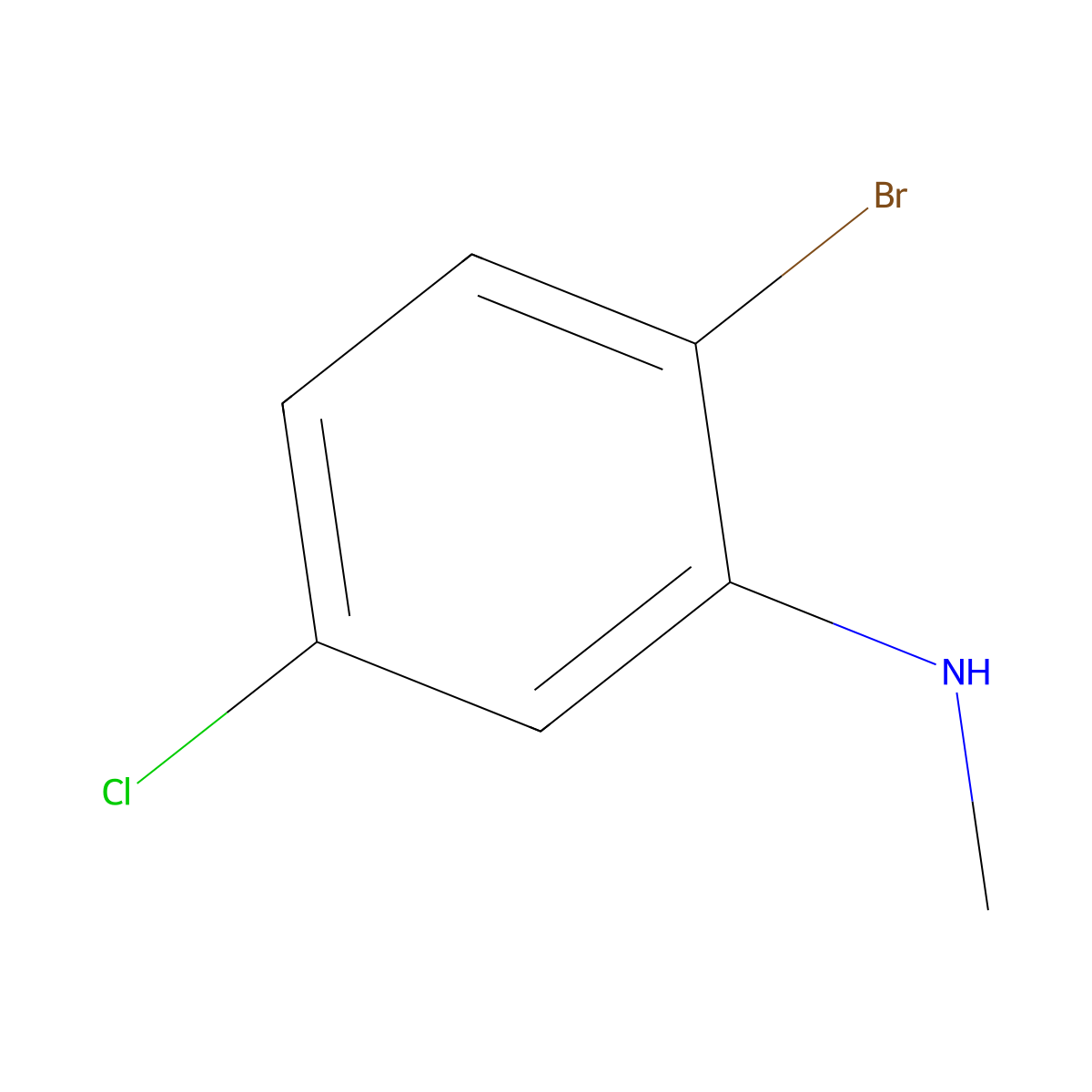 2-bromo-5-chloro-N-methylaniline molecular structure, CAS 1187395-72-7