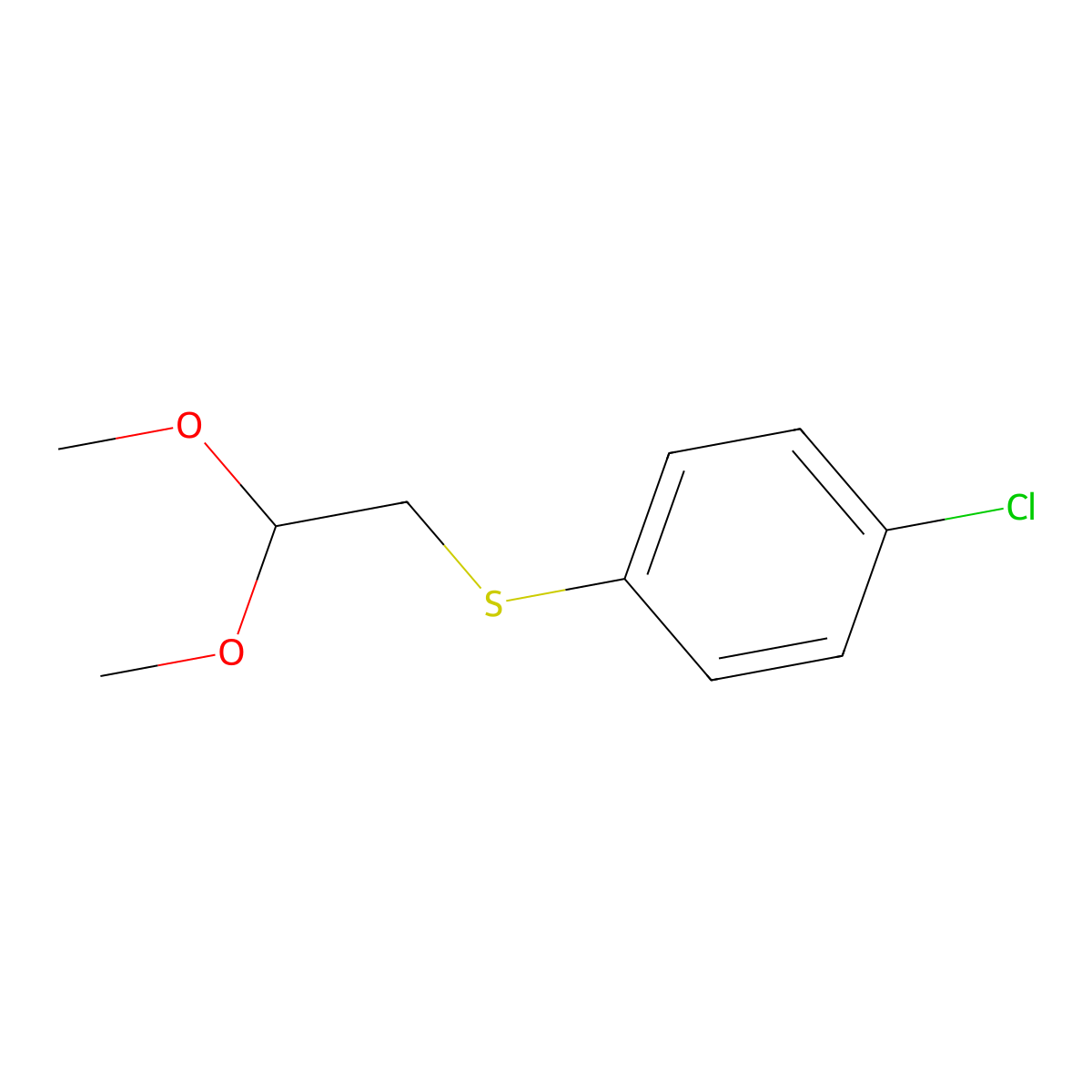 1-Chloro-4-[(2,2-dimethoxyethyl)sulfanyl]benzene molecular structure, CAS 118743-10-5