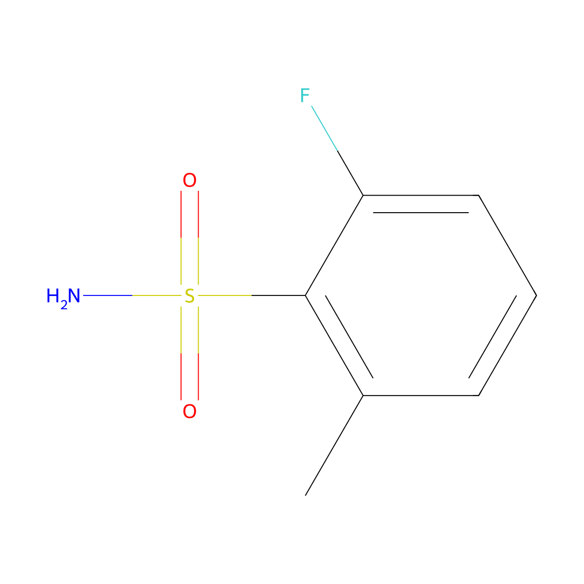 2-Fluoro-6-methylbenzenesulfonamide molecular structure, CAS 1187436-93-6