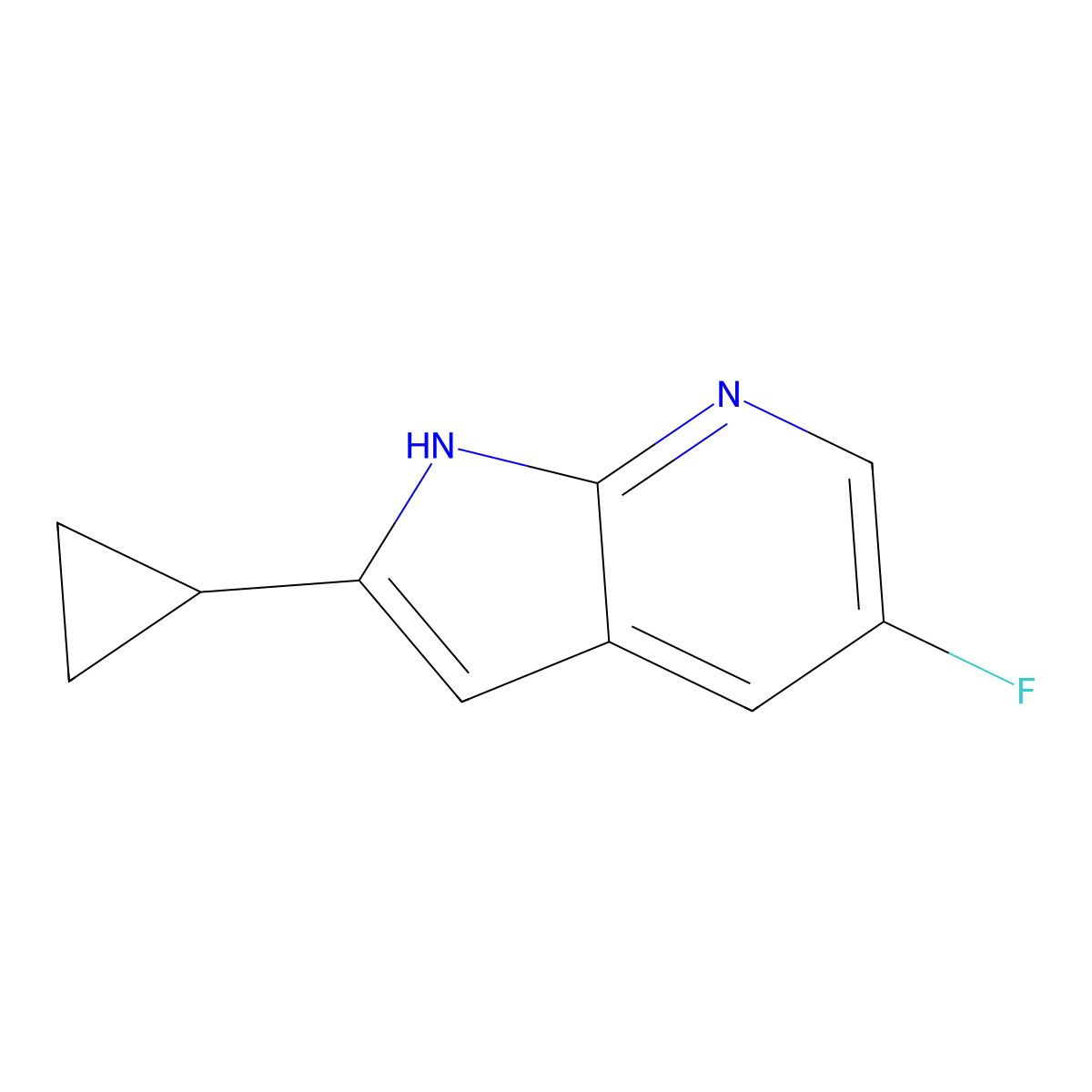 2-Cyclopropyl-5-fluoro-1h-pyrrolo[2,3-b]pyridine molecular structure, CAS 1187449-15-5