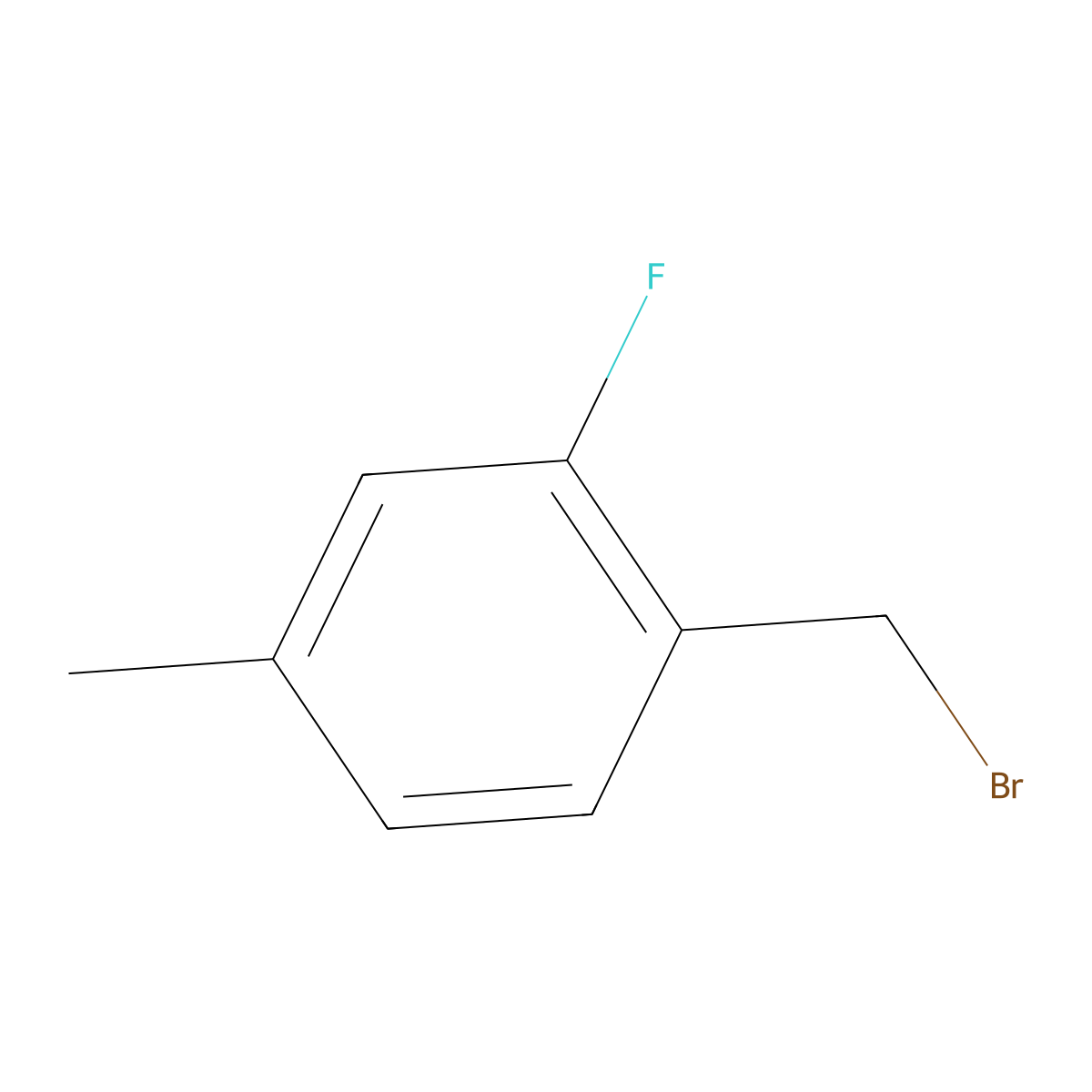 2-Fluoro-4-methylbenzyl bromide molecular structure, CAS 118745-63-4