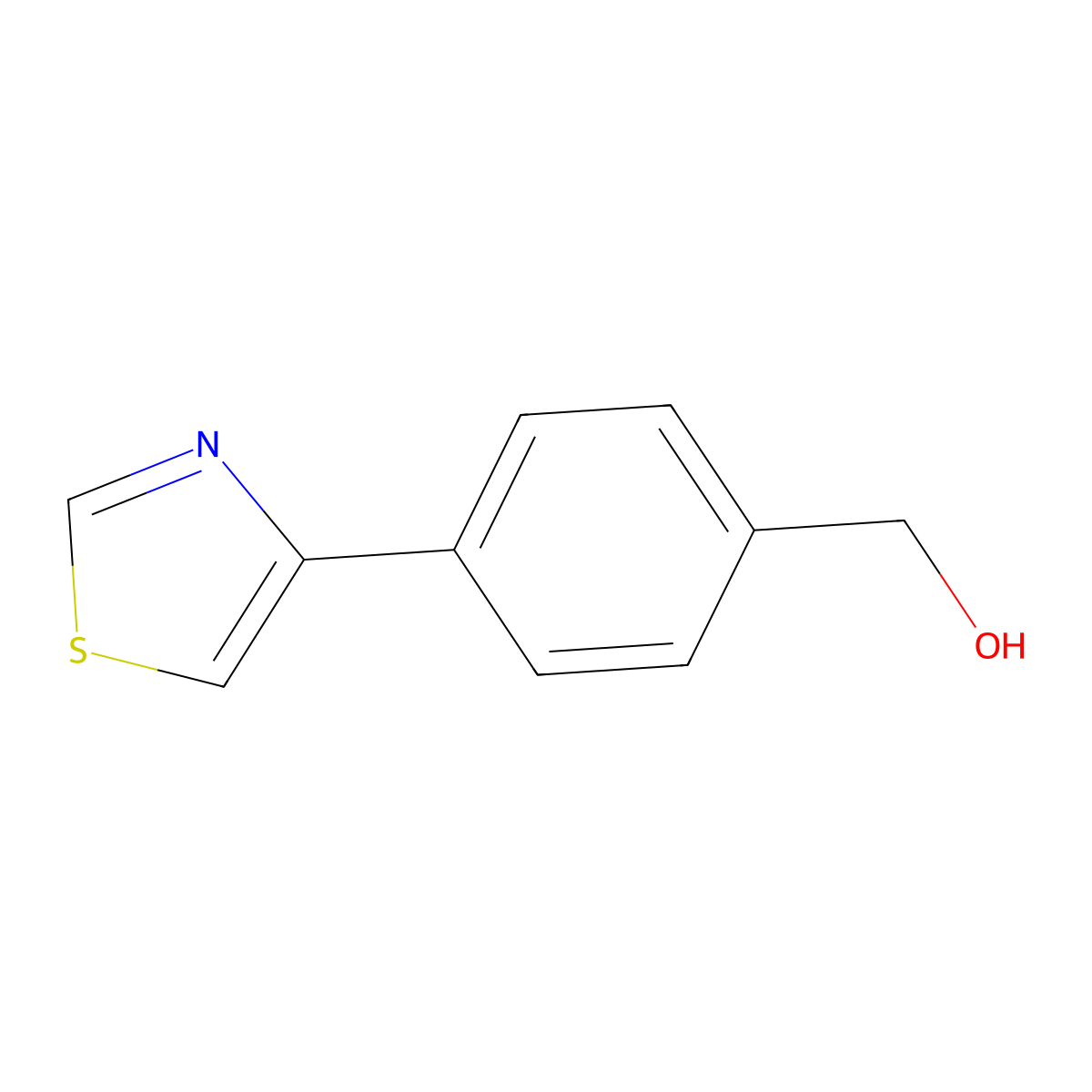 (4-(Thiazol-4-yl)phenyl)methanol molecular structure, CAS 1187450-90-3