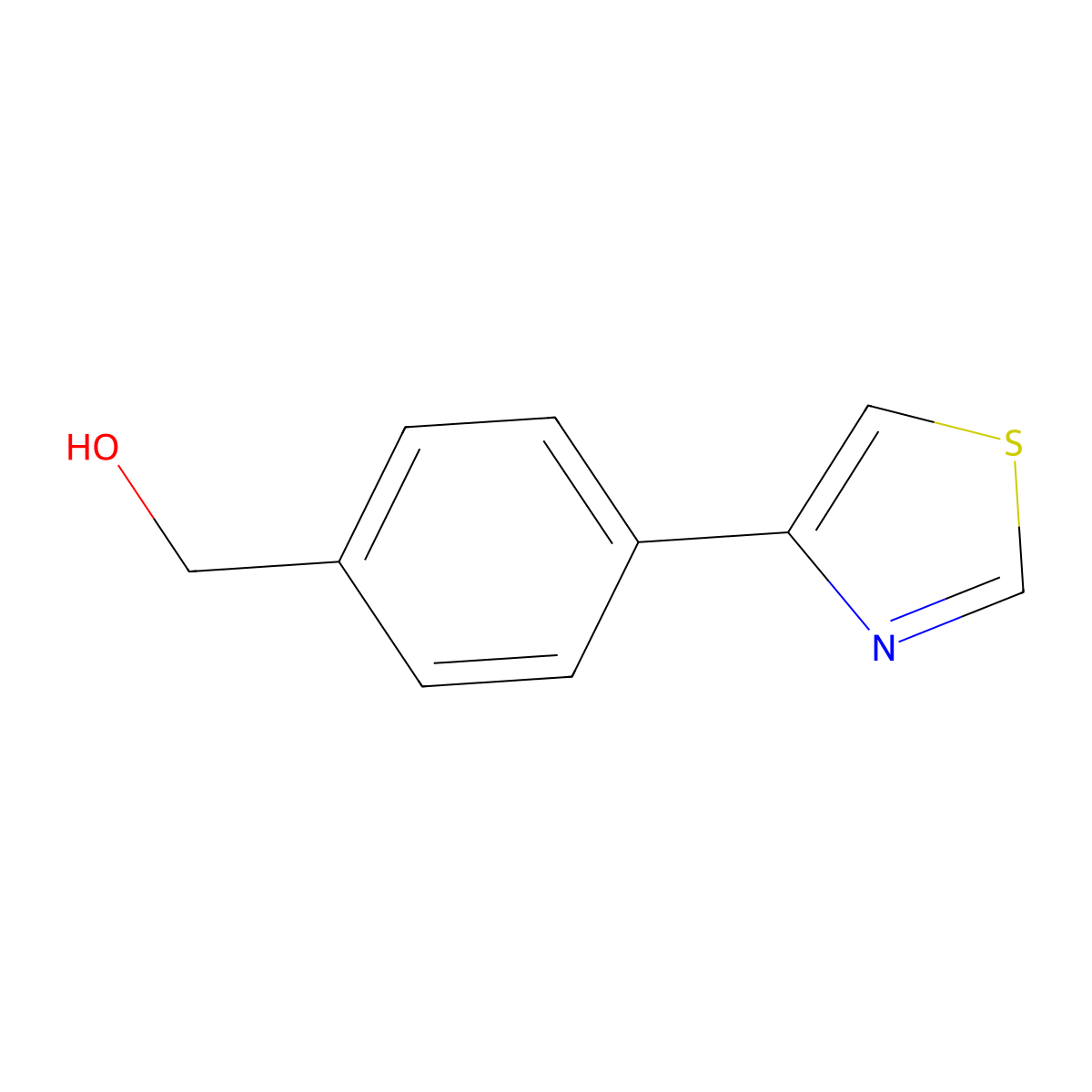 (4-(Thiazol-4-yl)phenyl)methanol molecular structure, CAS 1187450-90-3