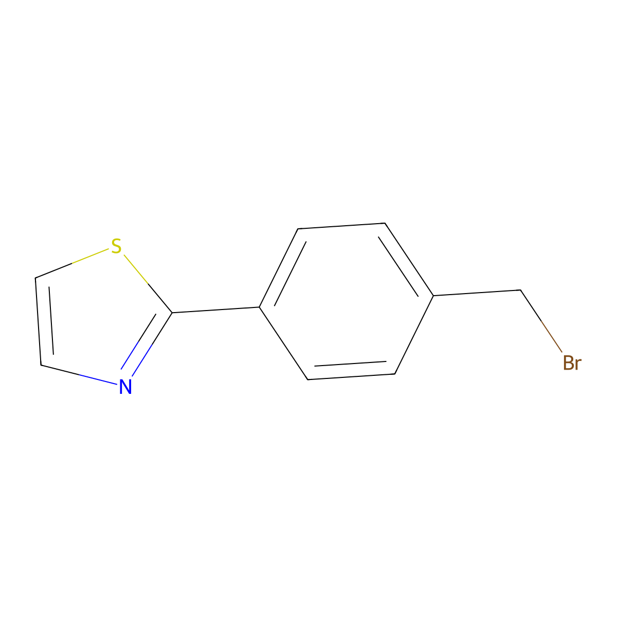 2-(4-(Bromomethyl)phenyl)thiazole molecular structure, CAS 1187451-26-8
