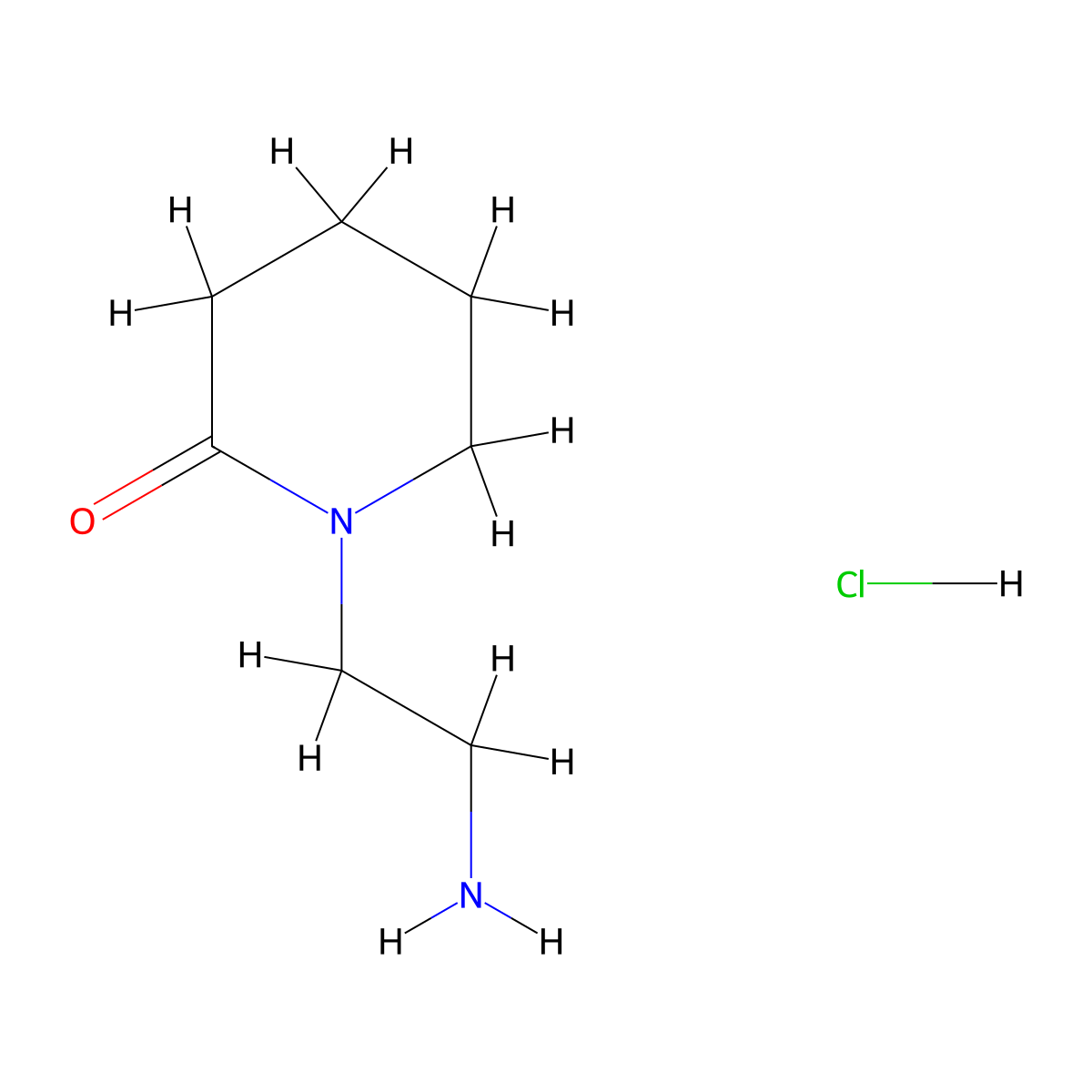 1-(2-Aminoethyl)piperidin-2-one hydrochloride molecular structure, CAS 1187465-46-8