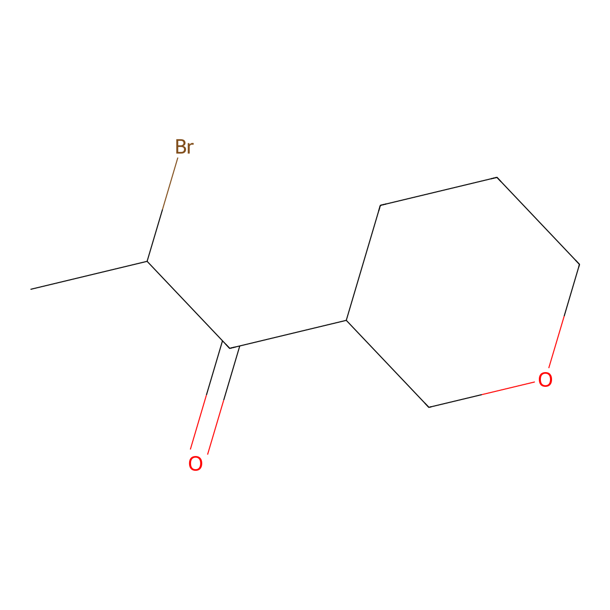 2-Bromo-1-(tetrahydro-2H-pyran-3-yl)-1-propanone molecular structure, CAS 1187468-63-8