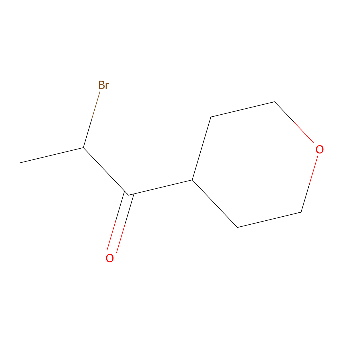 2-Bromo-1-(oxan-4-yl)propan-1-one molecular structure, CAS 1187468-69-4
