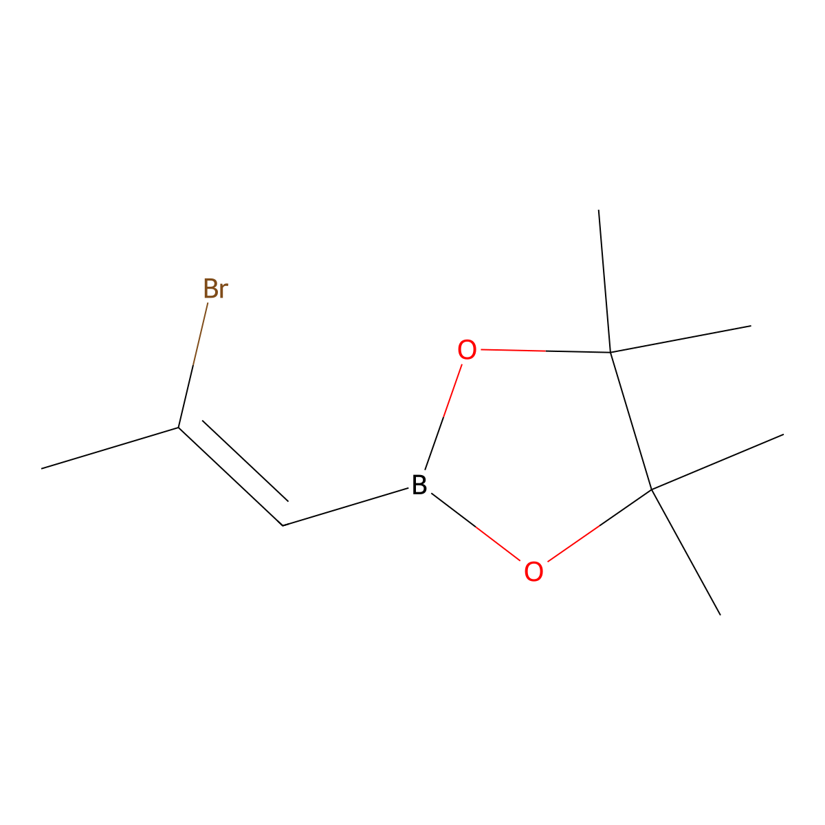 2-[(1Z)-2-bromoprop-1-en-1-yl]-4,4,5,5-tetramethyl-1,3,2-dioxaborolane molecular structure, CAS 1187524-86-2