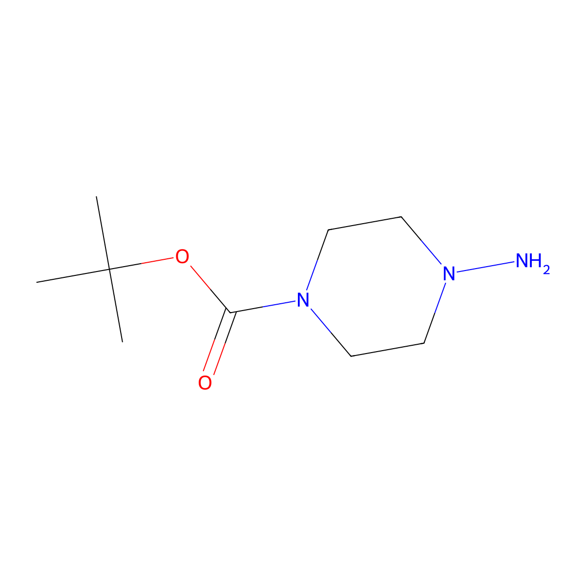 tert-Butyl 4-aminopiperazine-1-carboxylate molecular structure, CAS 118753-66-5