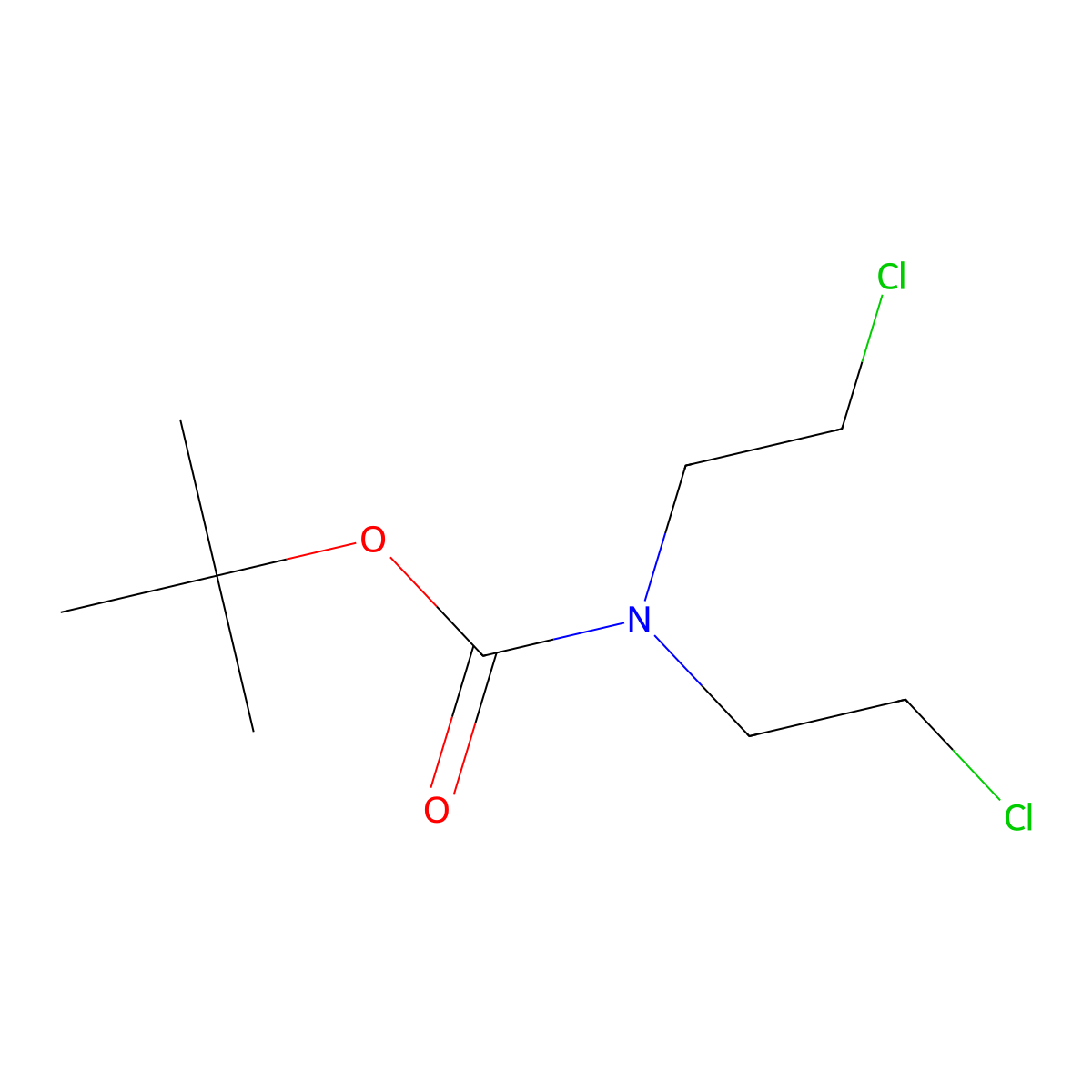 N-BOC-N,N-Bis(2-chloroethyl)amine molecular structure, CAS 118753-70-1
