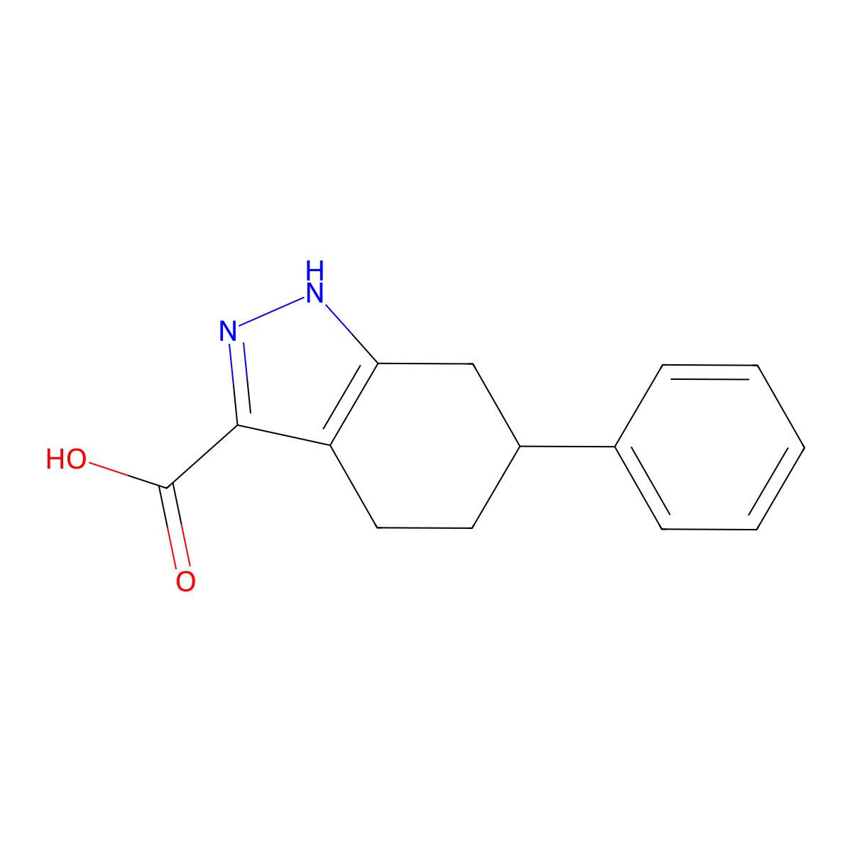 6-phenyl-4,5,6,7-tetrahydro-1H-indazole-3-carboxylic acid molecular structure, CAS 1187537-62-7