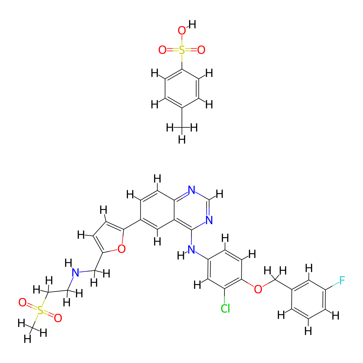 Tykerb molecular structure, CAS 1187538-35-7