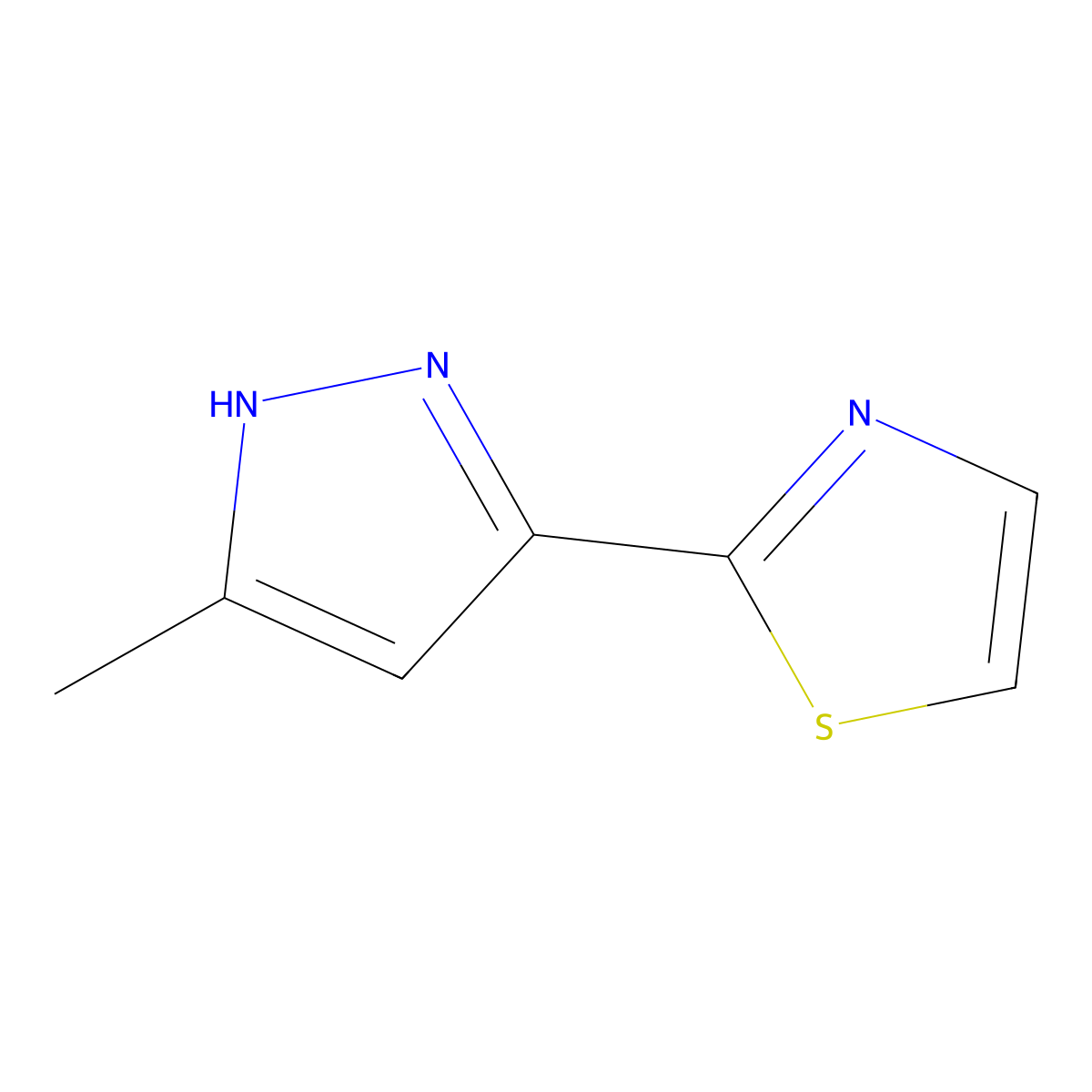 2-(5-Methyl-1H-pyrazol-3-yl)-1,3-thiazole molecular structure, CAS 1187559-72-3