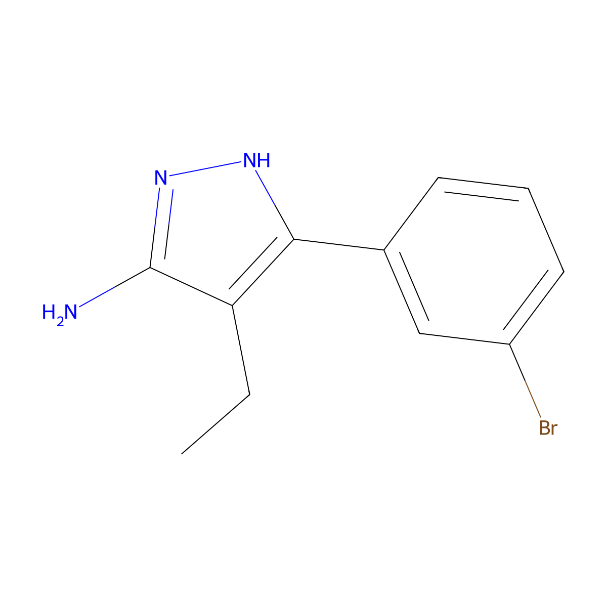 3-(3-Bromophenyl)-4-ethyl-1h-pyrazol-5-amine molecular structure, CAS 1187561-37-0