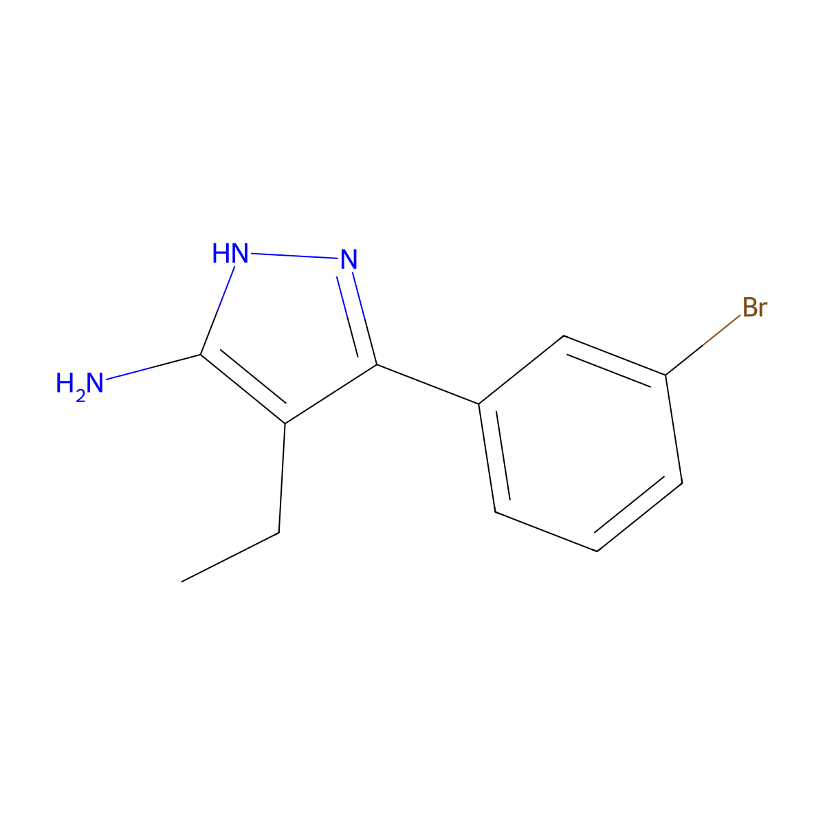 3-(3-Bromophenyl)-4-ethyl-1h-pyrazol-5-amine molecular structure, CAS 1187561-37-0