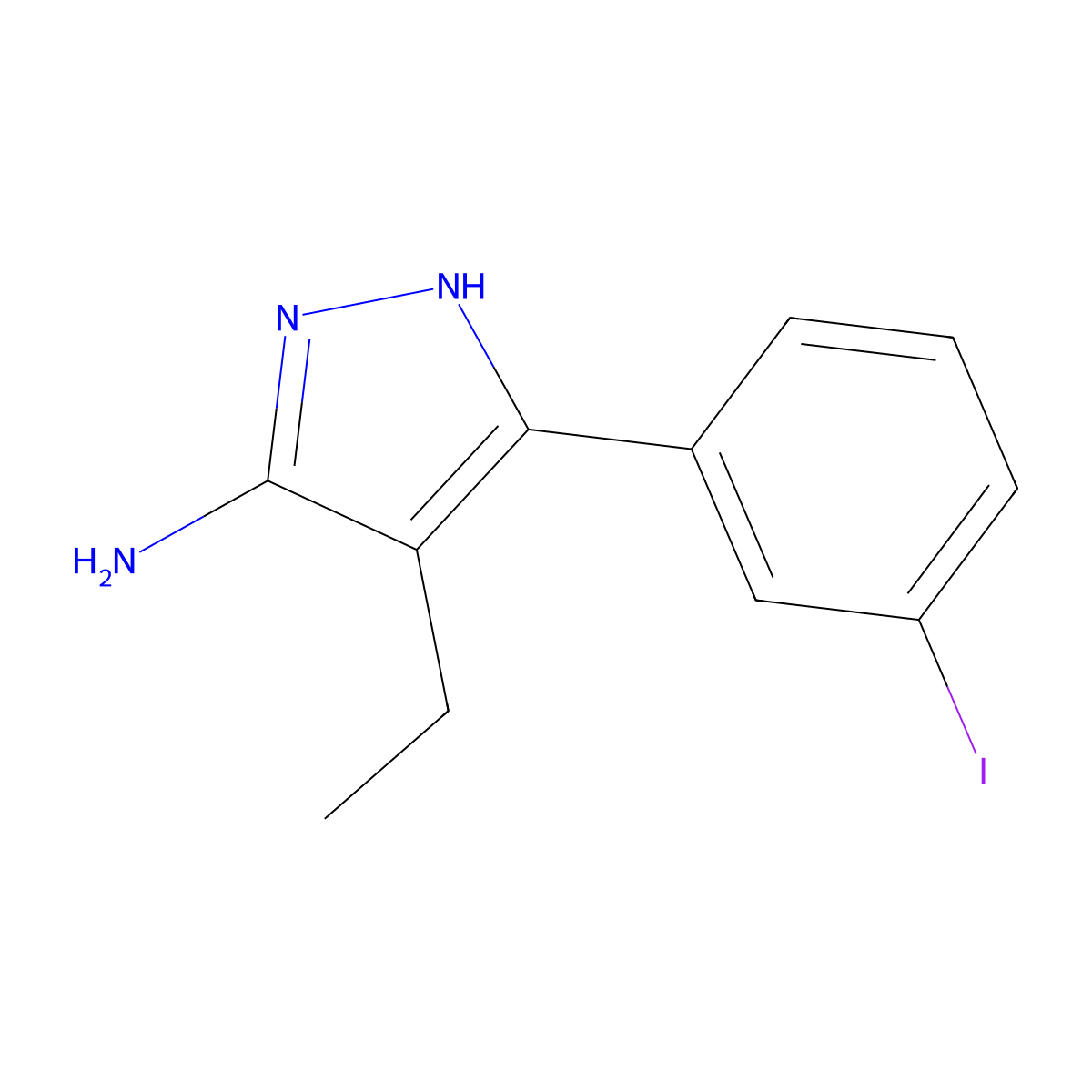 4-Ethyl-3-(3-iodophenyl)-1h-pyrazol-5-amine molecular structure, CAS 1187561-57-4