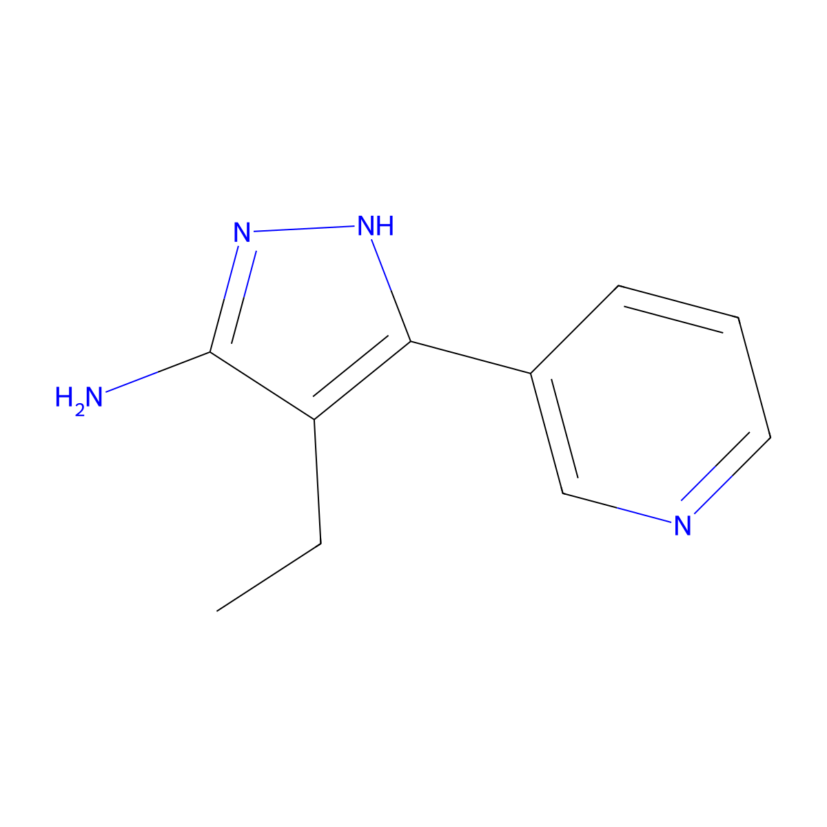 4-Ethyl-3-(pyridin-3-YL)-1H-pyrazol-5-amine molecular structure, CAS 1187561-58-5