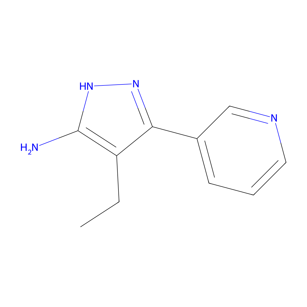 4-Ethyl-3-(pyridin-3-YL)-1H-pyrazol-5-amine molecular structure, CAS 1187561-58-5