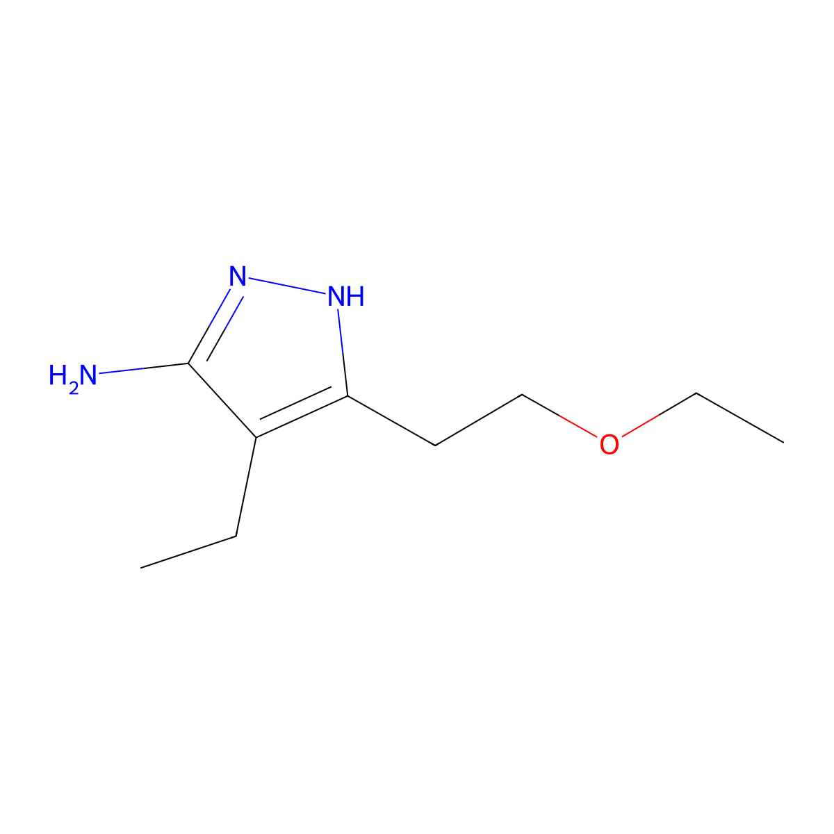 3-(2-Ethoxyethyl)-4-ethyl-1h-pyrazol-5-amine molecular structure, CAS 1187561-60-9