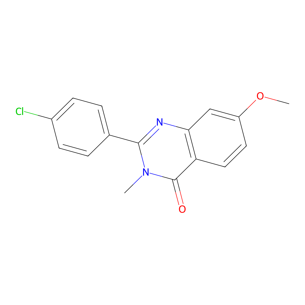 2-(4-Chlorophenyl)-7-methoxy-3-methyl-3,4-dihydroquinazolin-4-one molecular structure, CAS 1187568-17-7