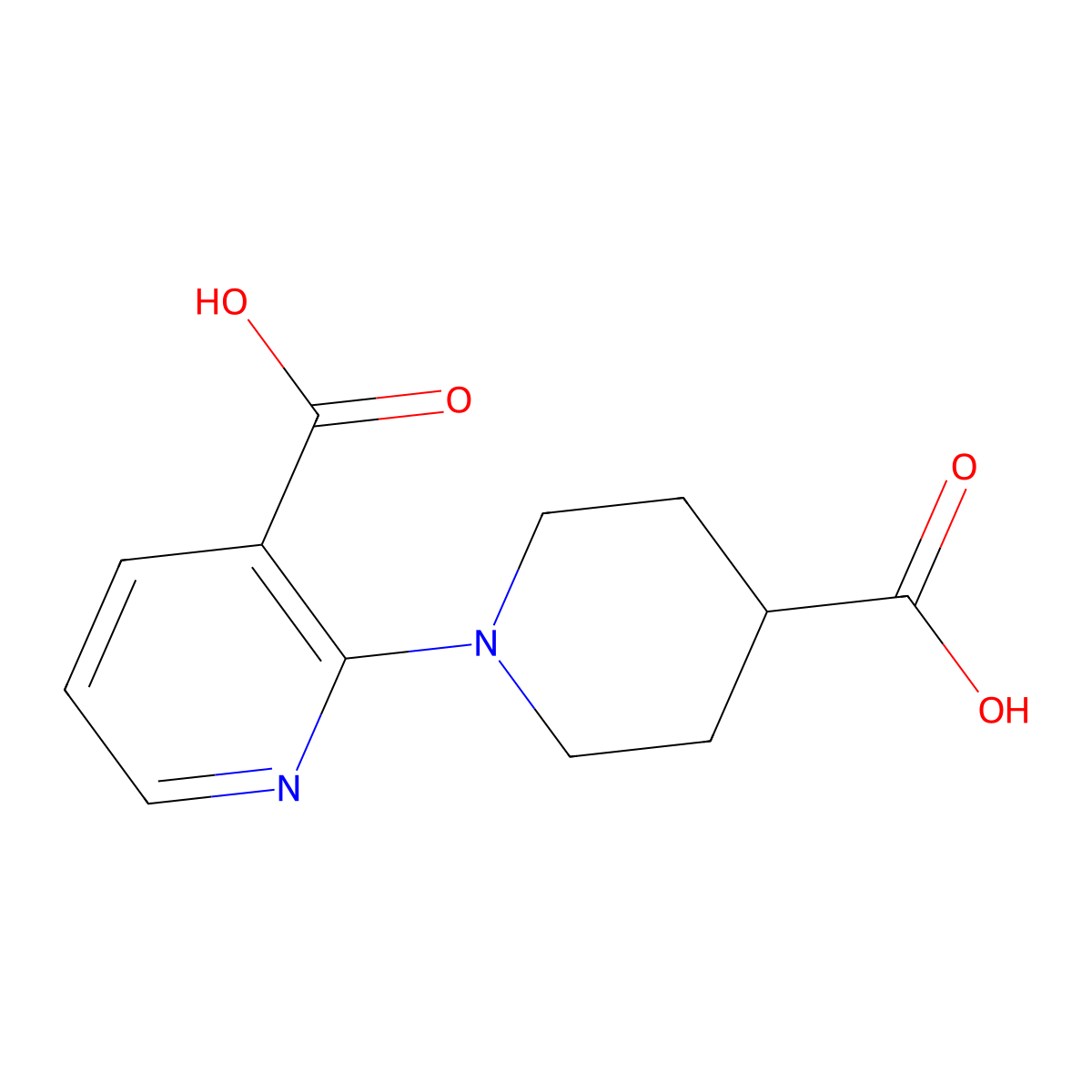 2-(4-Carboxypiperidin-1-yl)nicotinic acid molecular structure, CAS 1187568-83-7