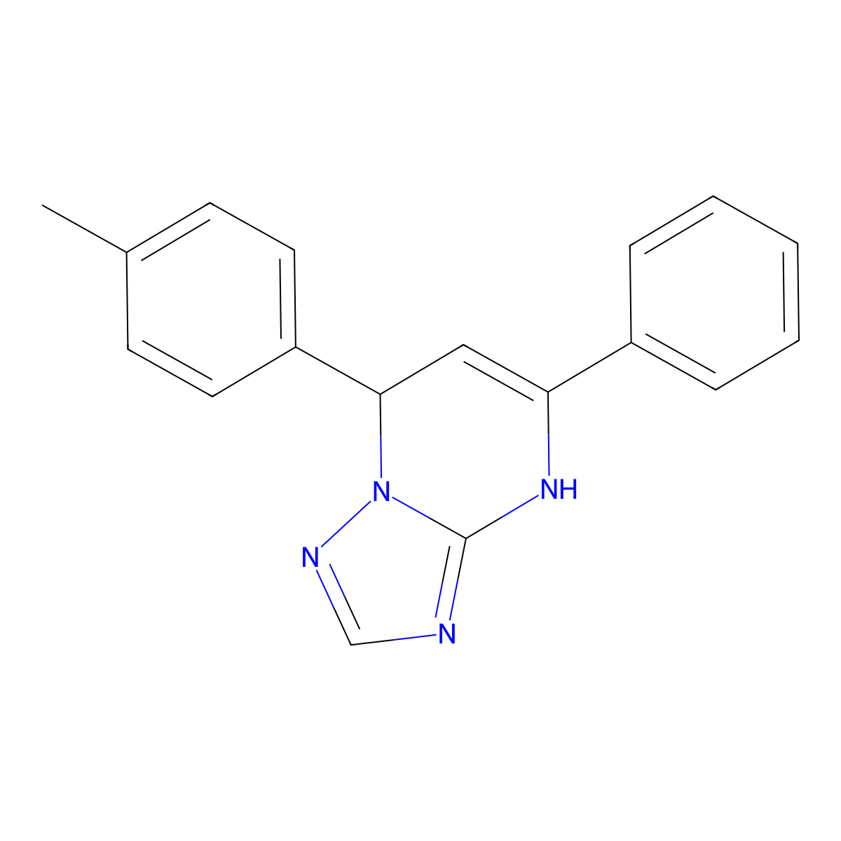 5-Phenyl-7-(p-tolyl)-4,7-dihydro-[1,2,4]triazolo[1,5-a]pyrimidine molecular structure, CAS 118757-36-1
