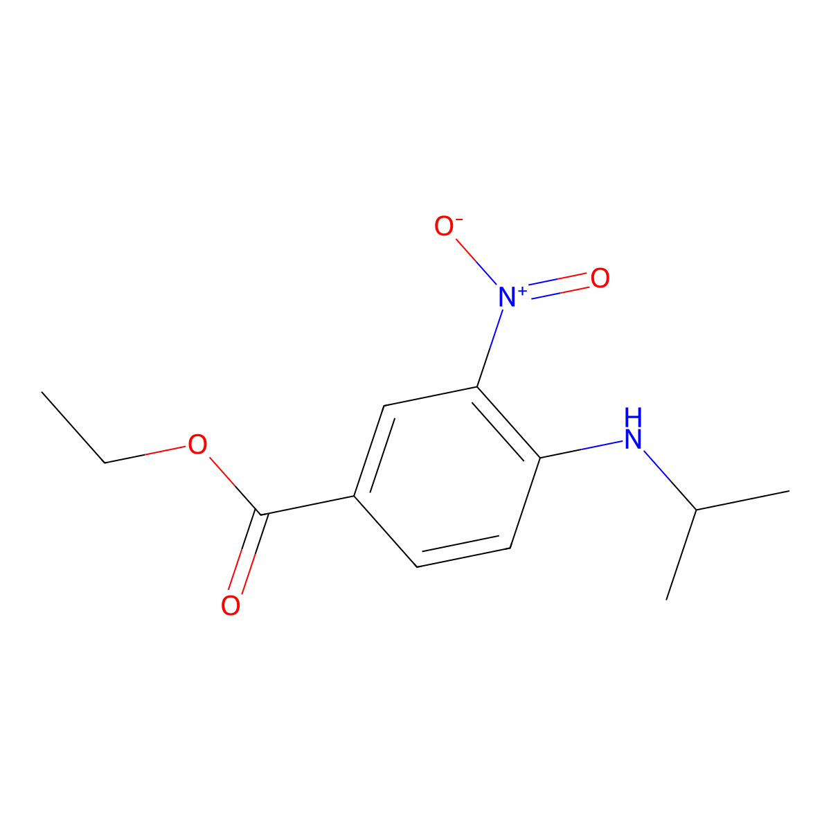Ethyl 4-(isopropylamino)-3-nitrobenzoate molecular structure, CAS 1187570-88-2