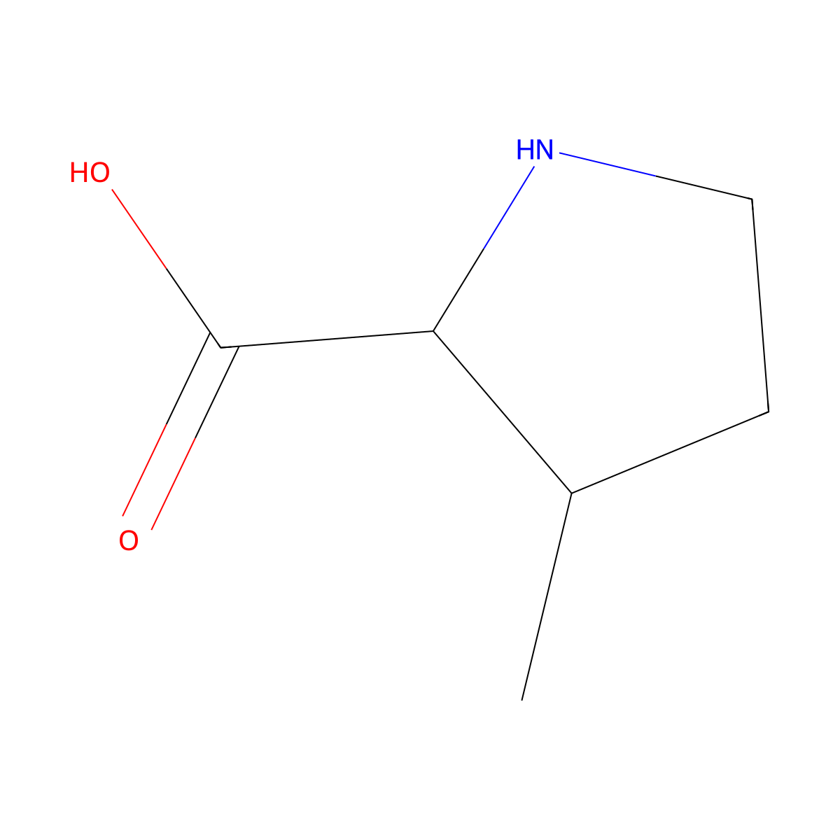 (2R,3R)-3-Methylpyrrolidine-2-carboxylic acid molecular structure, CAS 118758-47-7