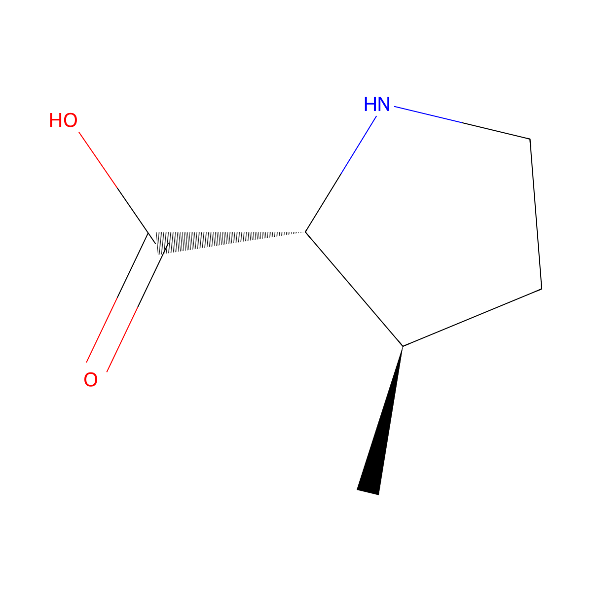 (2R,3R)-3-Methylpyrrolidine-2-carboxylic acid molecular structure, CAS 118758-47-7