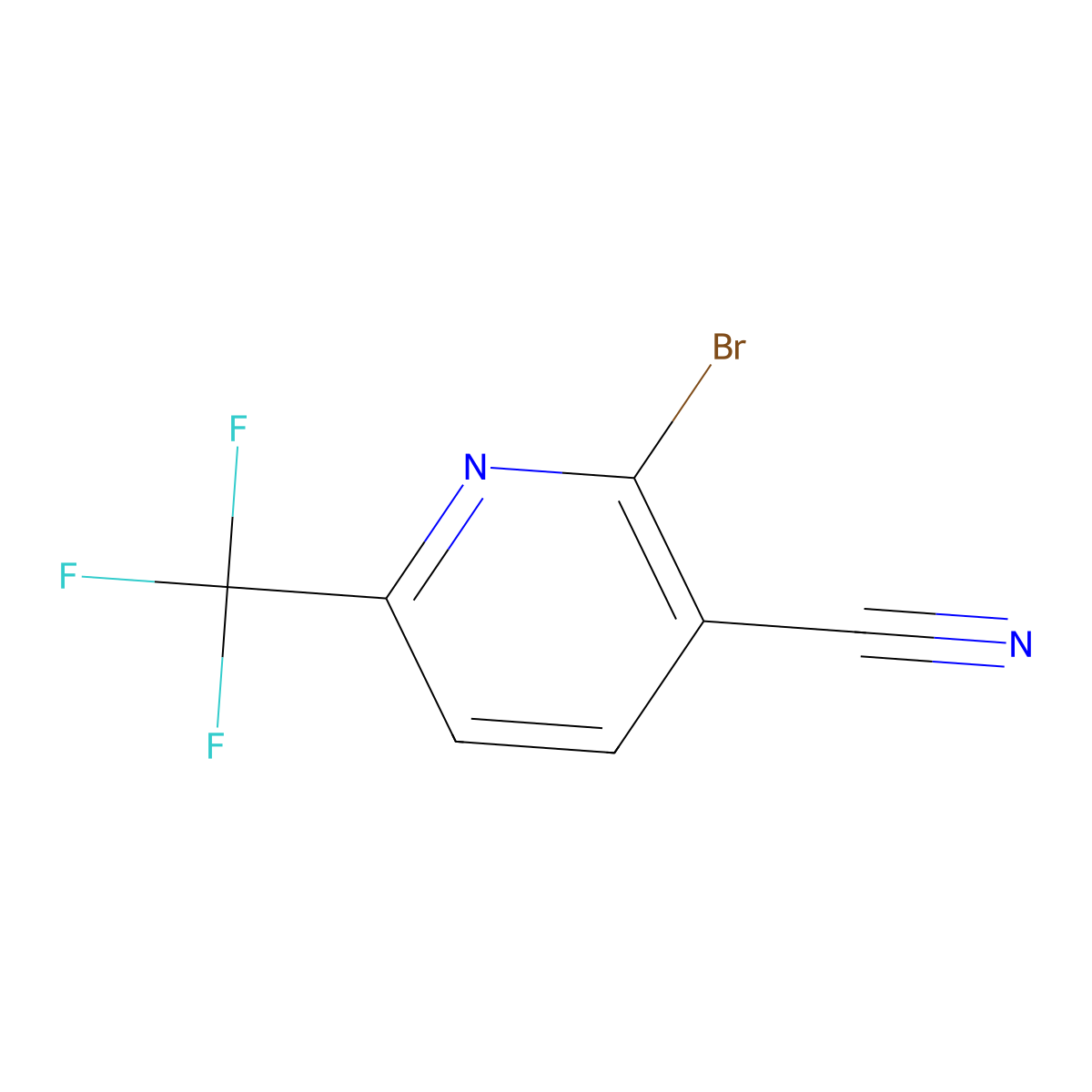 2-Bromo-6-(trifluoromethyl)nicotinonitrile molecular structure, CAS 1187582-21-3
