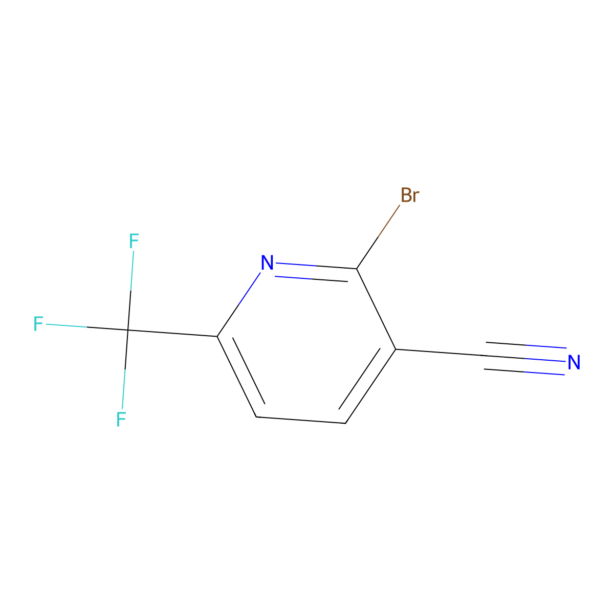 2-Bromo-6-(trifluoromethyl)nicotinonitrile molecular structure, CAS 1187582-21-3