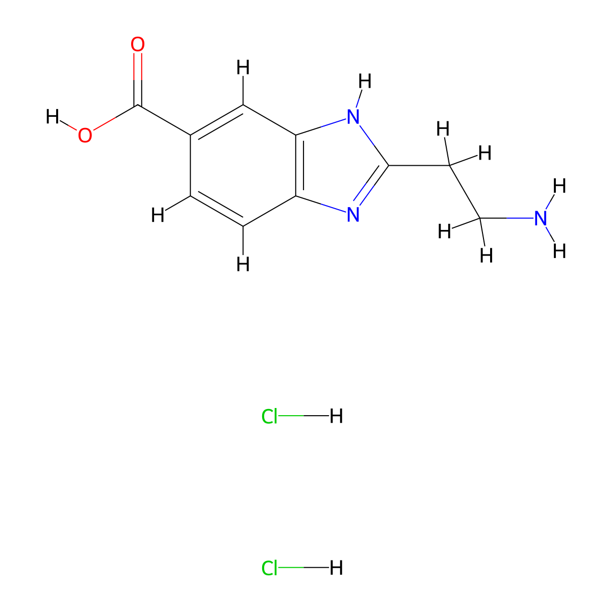 2-(2-aminoethyl)-1H-1,3-benzodiazole-5-carboxylic acid dihydrochloride molecular structure, CAS 1187582-44-0