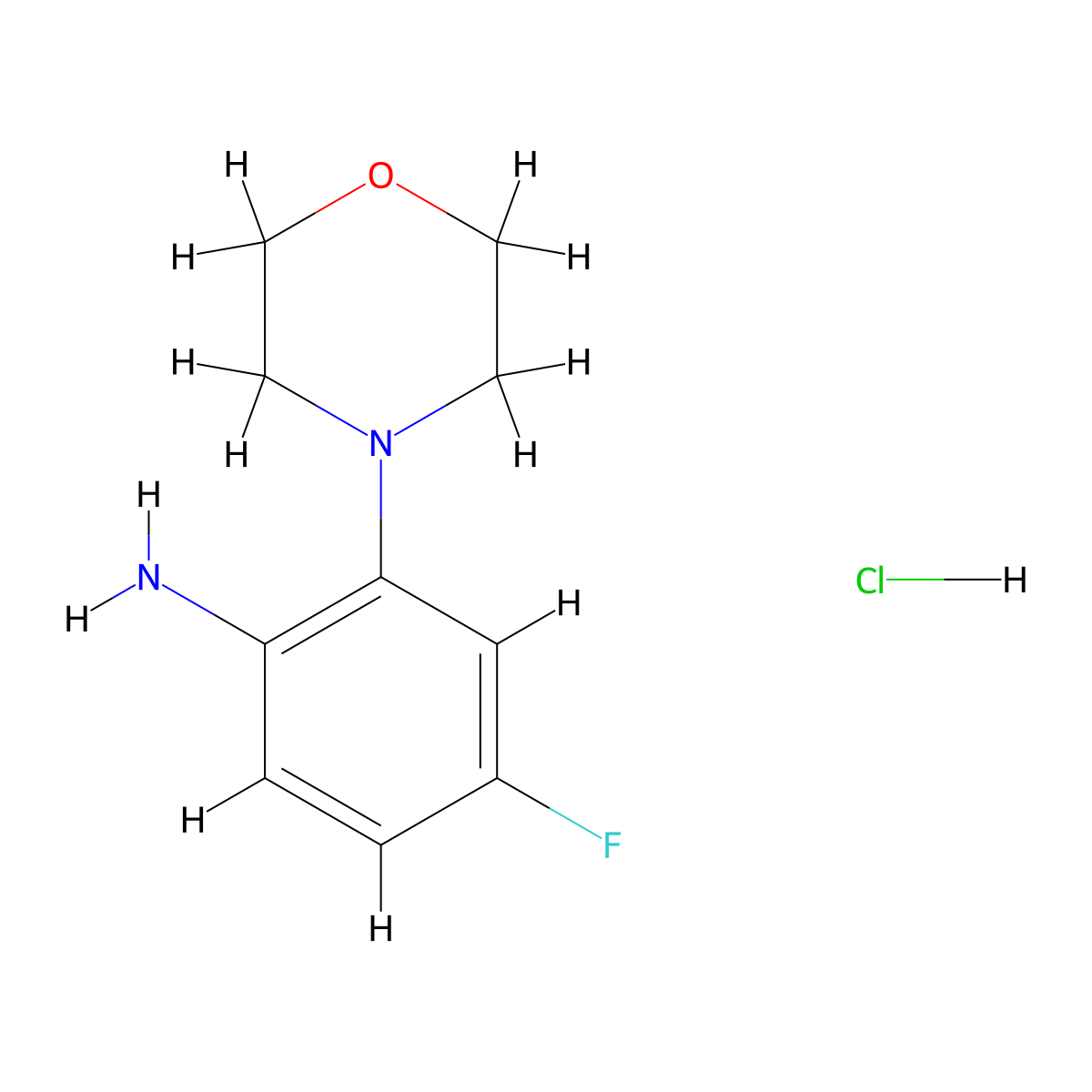 4-Fluoro-2-(morpholin-4-yl)aniline hydrochloride molecular structure, CAS 1187582-47-3