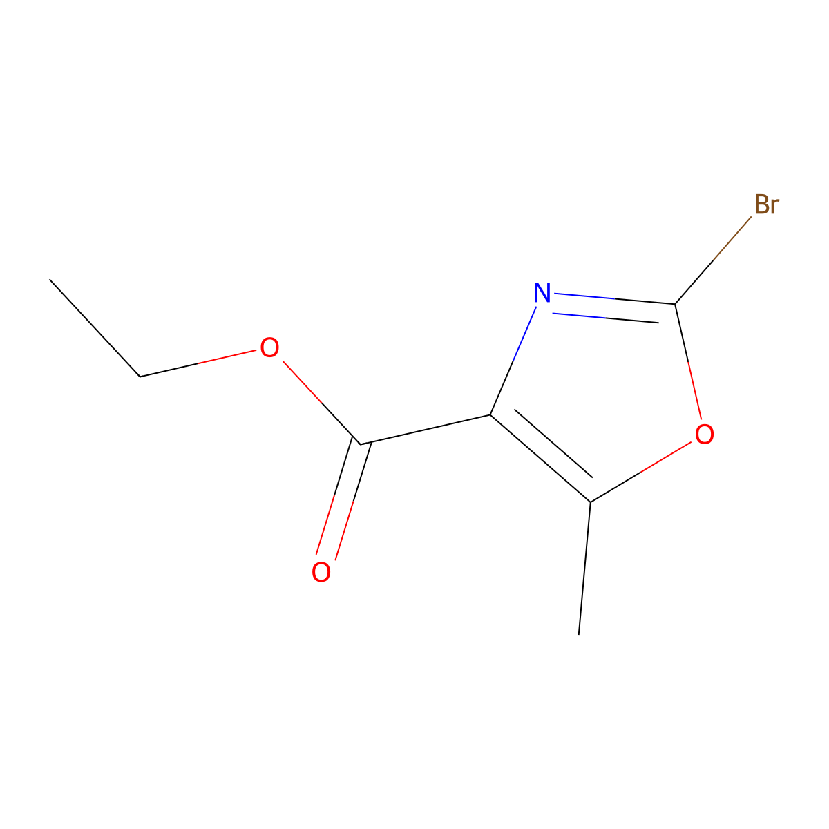 Ethyl 2-bromo-5-methyl-4-oxazolecarboxylate molecular structure, CAS 1187582-59-7