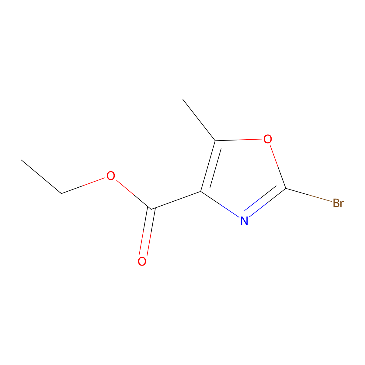 Ethyl 2-bromo-5-methyl-4-oxazolecarboxylate molecular structure, CAS 1187582-59-7