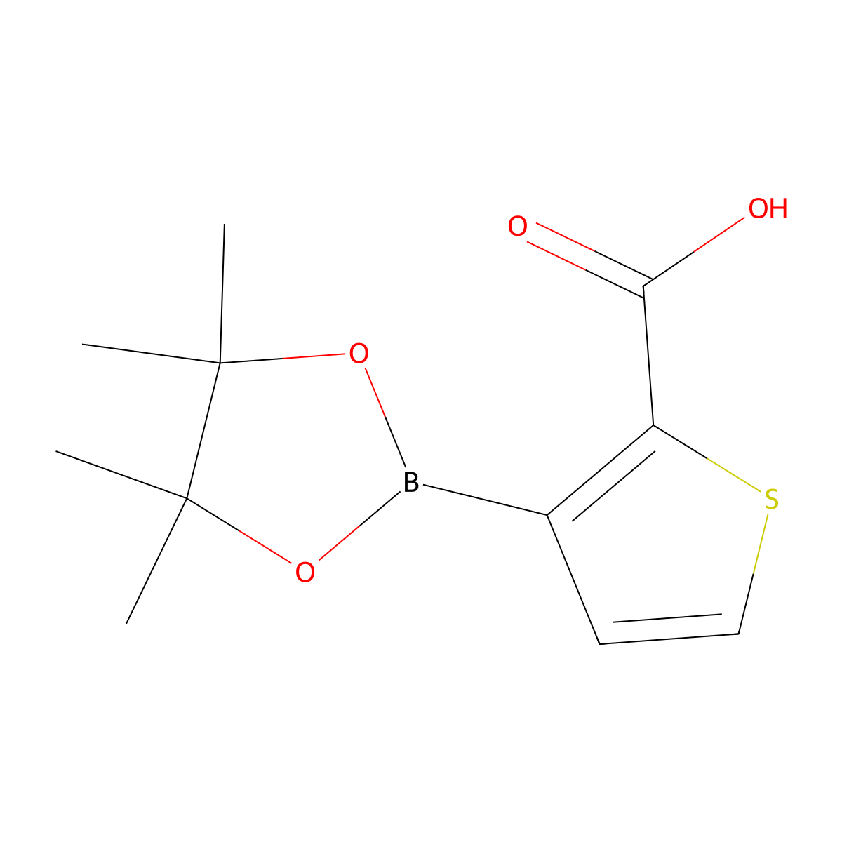 3-(4,4,5,5-Tetramethyl-1,3,2-dioxaborolan-2-yl)thiophene-2-carboxylic acid molecular structure, CAS 1187591-40-7