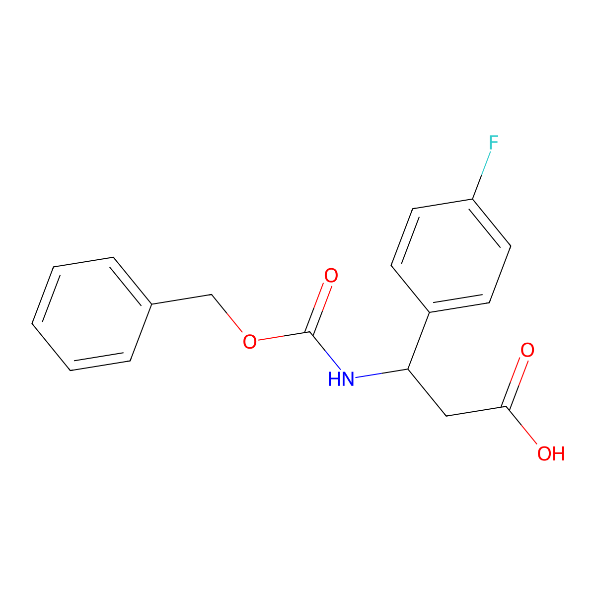 (3R)-3-{[(benzyloxy)carbonyl]amino}-3-(4-fluorophenyl)propanoic acid molecular structure, CAS 1187591-66-7