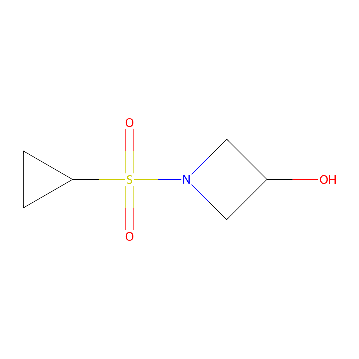 1-(Cyclopropanesulfonyl)azetidin-3-ol molecular structure, CAS 1187594-22-4