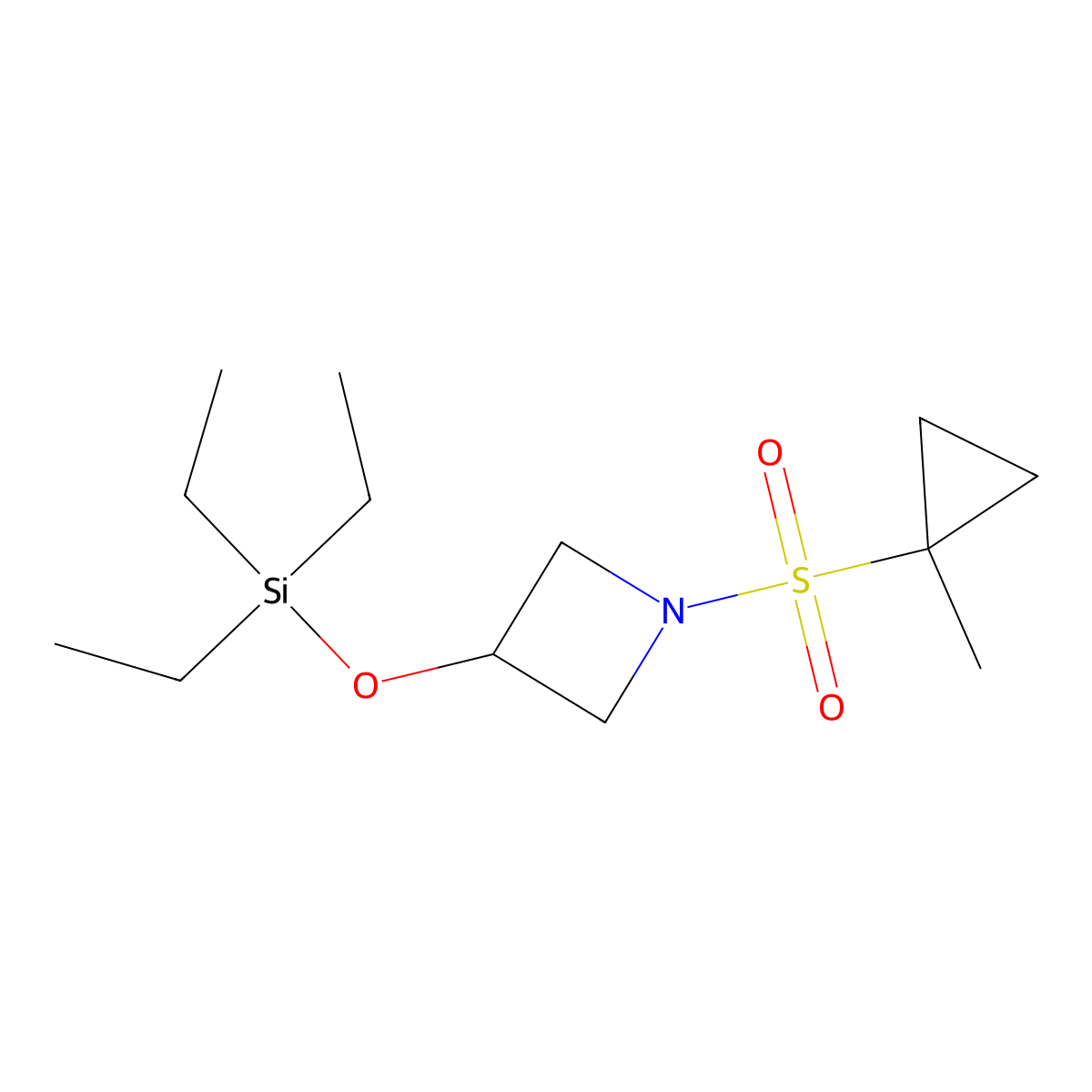 1-[(1-Methylcyclopropyl)sulfonyl]-3-[(triethylsilyl)oxy]azetidine molecular structure, CAS 1187594-24-6