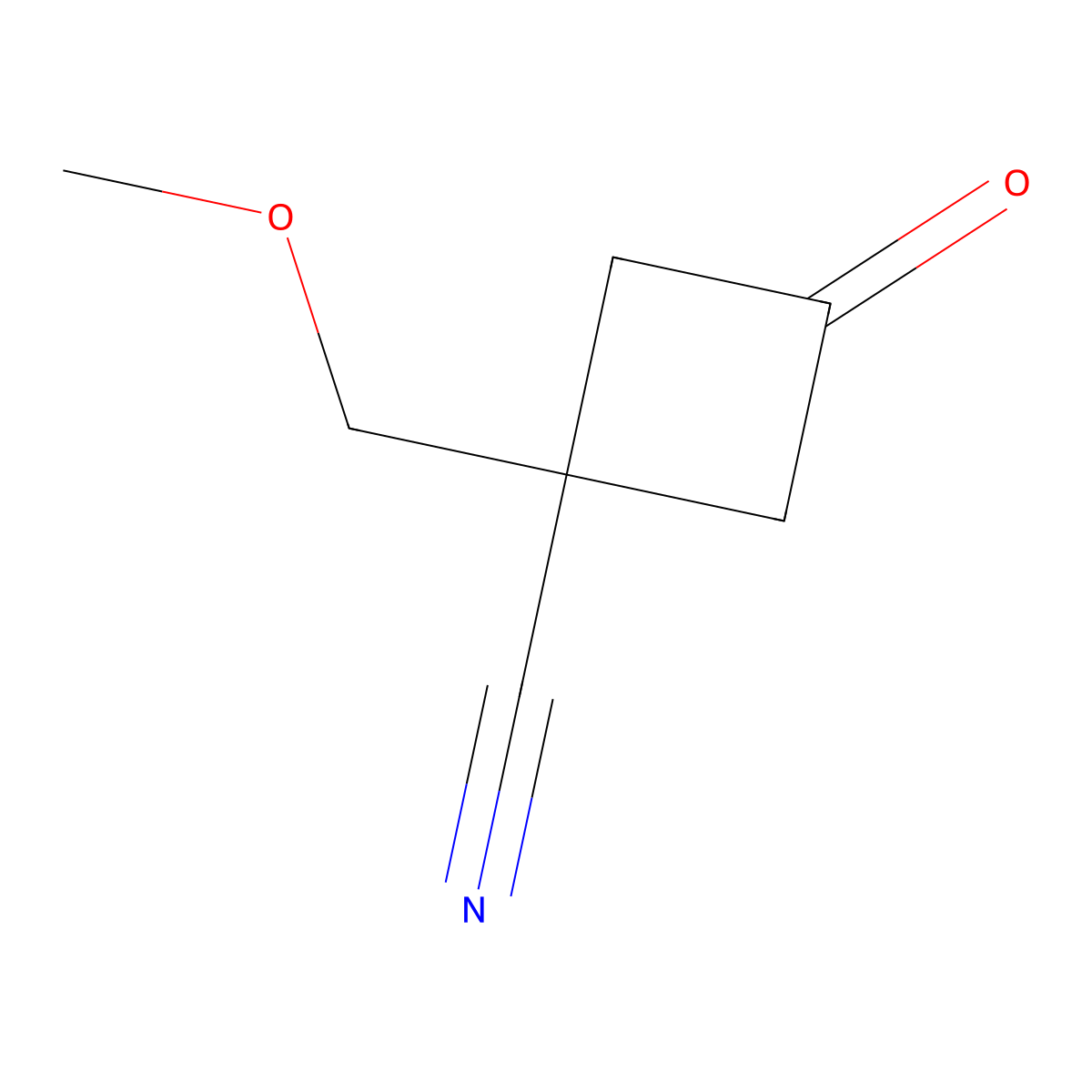 1-(Methoxymethyl)-3-oxocyclobutane-1-carbonitrile molecular structure, CAS 1187595-34-1