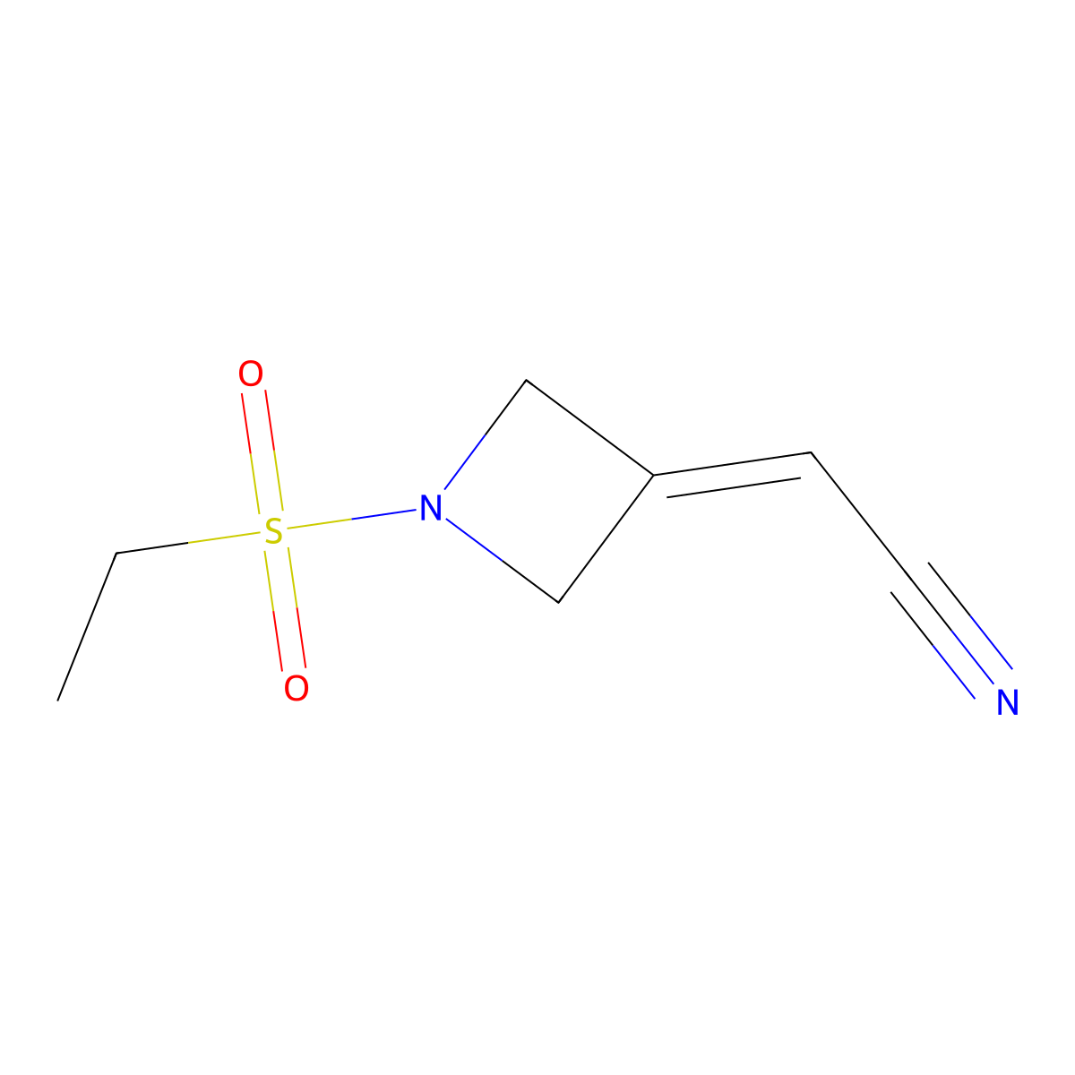 2-(1-(Ethylsulfonyl)azetidin-3-ylidene)acetonitrile molecular structure, CAS 1187595-85-2