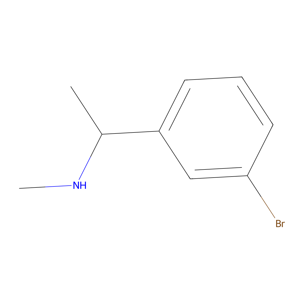 1-(3-bromophenyl)-N-methylethanamine molecular structure, CAS 118761-98-1
