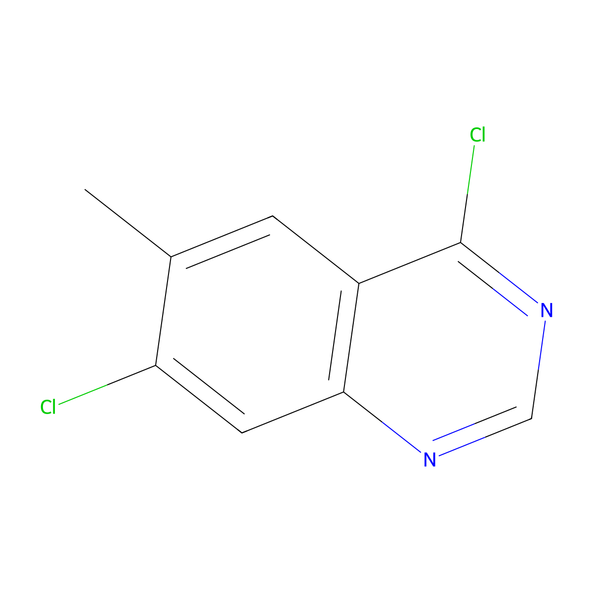4,7-Dichloro-6-methylquinazoline molecular structure, CAS 1187616-00-7