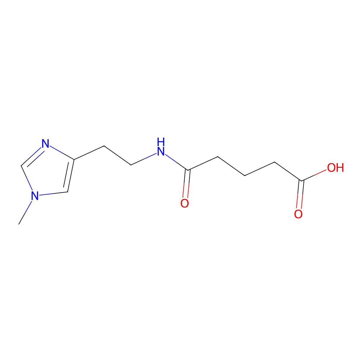 4-{[2-(1-methyl-1H-imidazol-4-yl)ethyl]carbamoyl}butanoic acid molecular structure, CAS 1187618-19-4